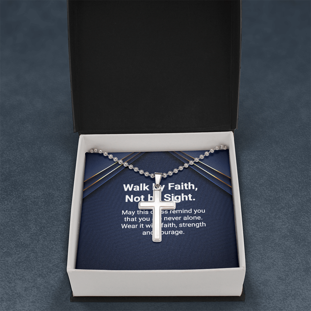 Artisan Cross Necklace ball chain and clasp