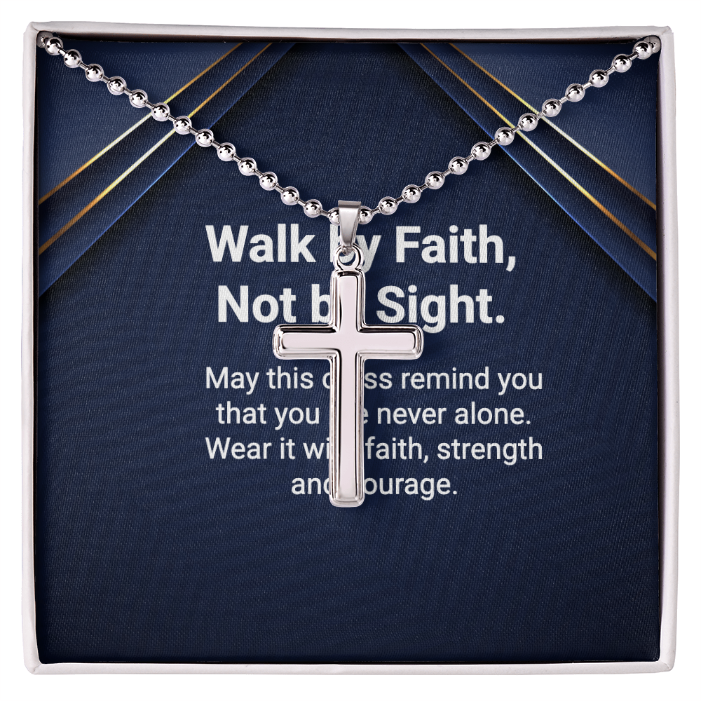 Artisan Cross Necklace with stainless-steel pendant