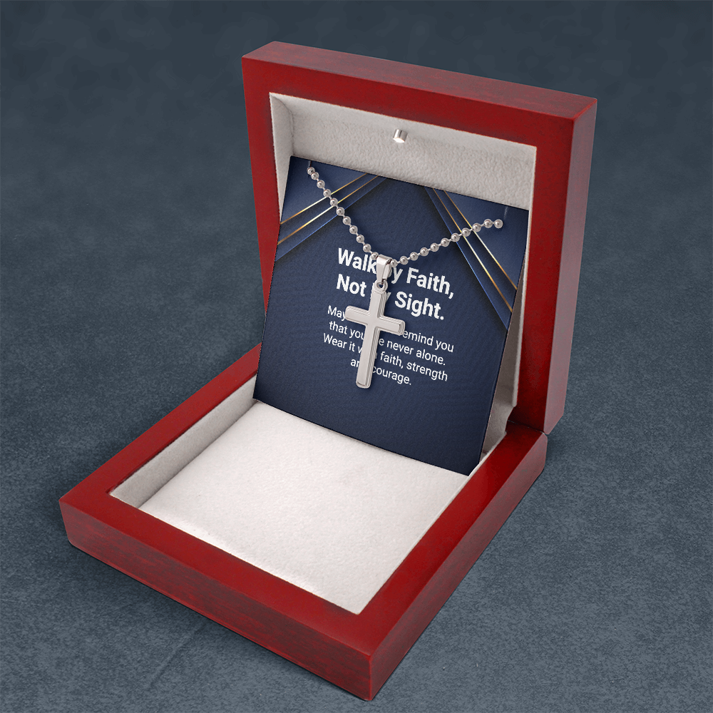 Artisan Cross Necklace in Luxury Box with LED light