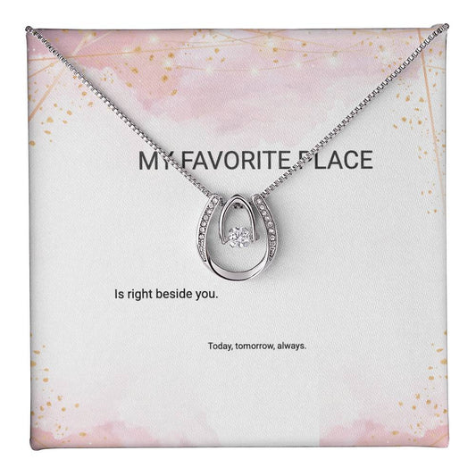 Lucky in Love Necklace with romantic message card