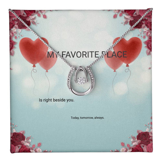 Lucky in Love Necklace with heartfelt message card