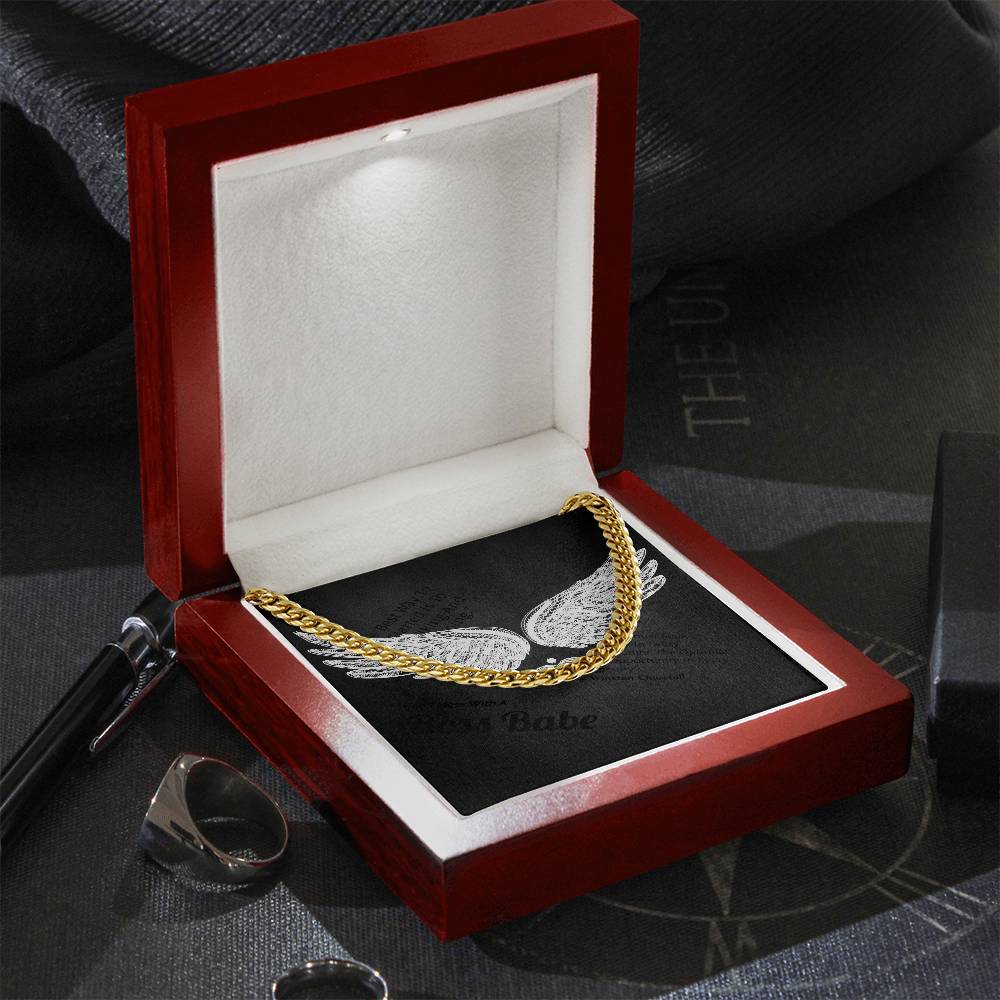 Gold-finish Cuban Link Chain gift presentation